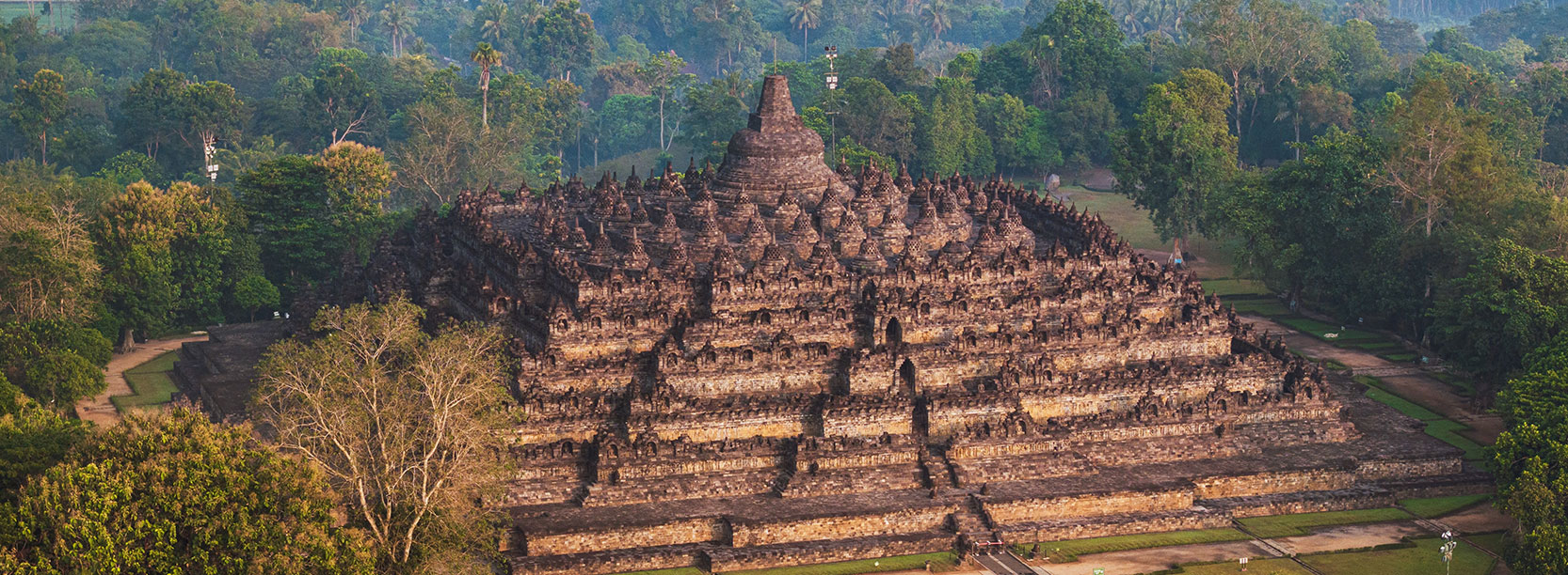aeriel view of Borobudur temple