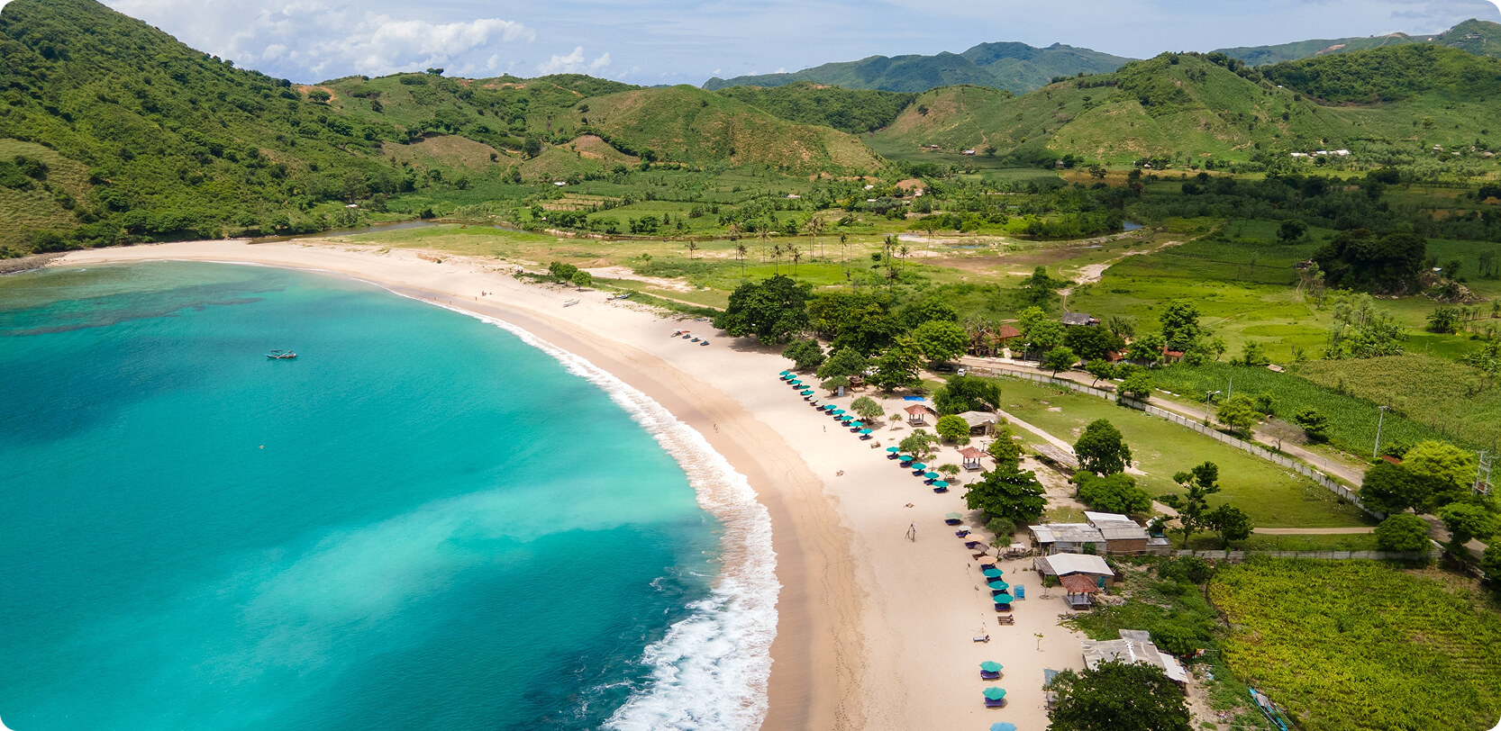 Lombok beach in indonesia